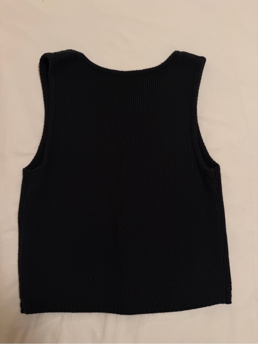 Abercrombie & Fitch Black V-Neck Button Vest with Gold Buttons - Picture 5 of 5